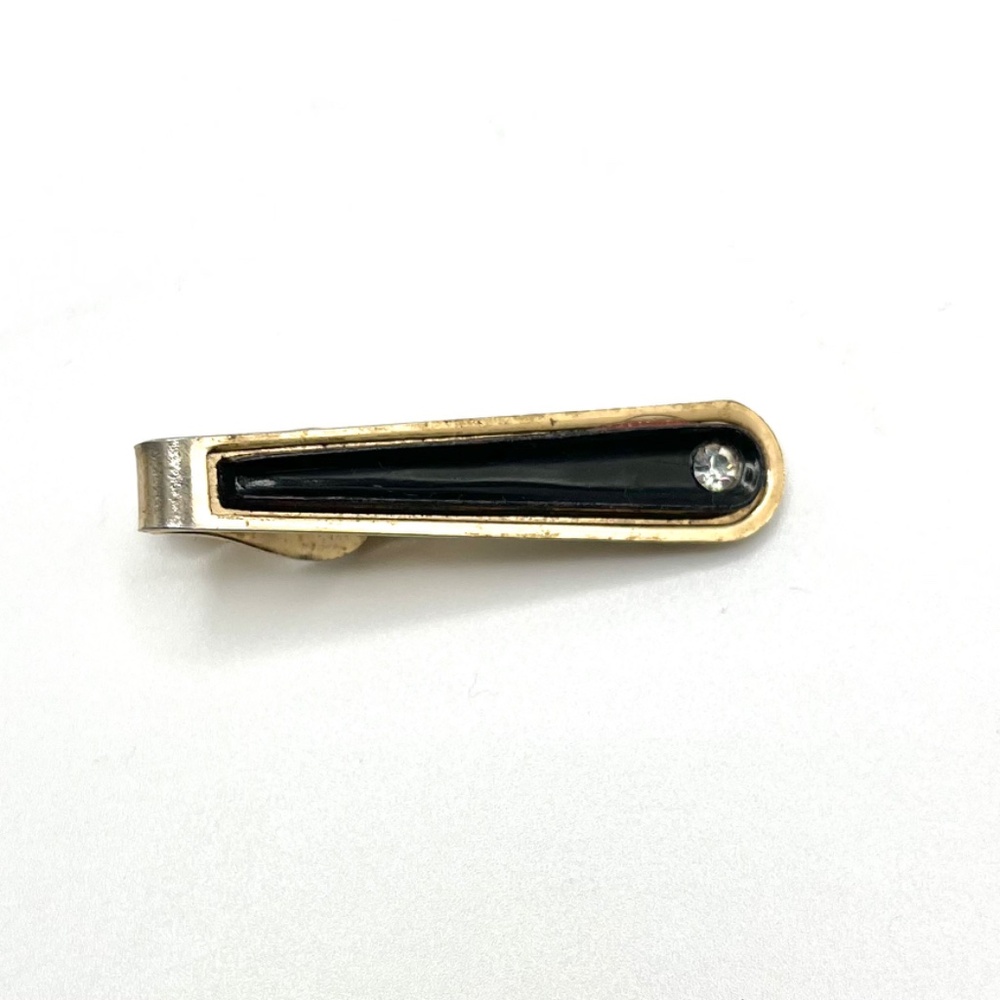 2 Vintage Unmarked Tie Clips; Black Onyx/1 Rhinestone and SWANK tie clip - Picture 15 of 15